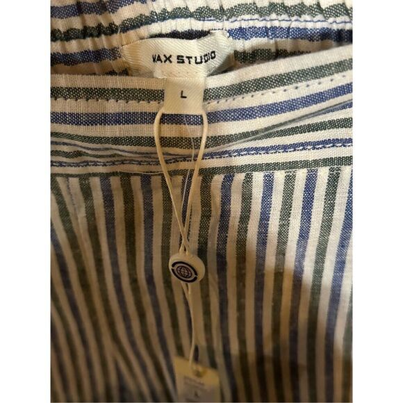 Women’s NWT Max Studio Striped Linen Blend Wide Leg Pants Size Large - Picture 4 of 7